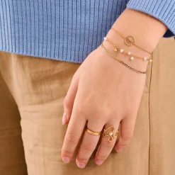 OCEAN PEARL ARMBÅND 16-19 CM | FORGYLDT