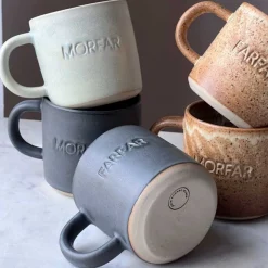 ODA KOP M/NAVN I STENTØJ 8X8CM | FARFAR/BRUN