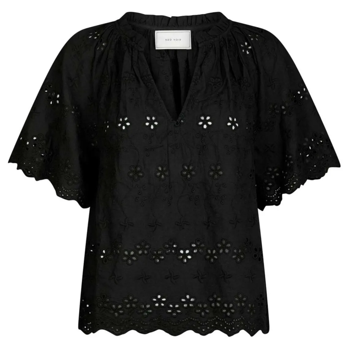 ODET EMBROIDERY BLOUSE | BLACK
