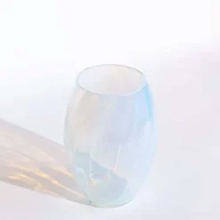 OPALINE ELIPSE VASE | CREAMY WHITE