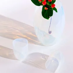 OPALINE ELIPSE VASE | CREAMY WHITE