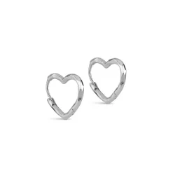 ORGANIC HEART SMALL HOOPS | SØLV