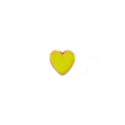 PETIT LOVE HEART W/ENAMEL, FG | NEON YELLOW