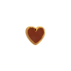 PETIT LOVE HEART W/ENAMEL, FG | MOCHA