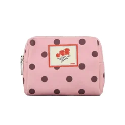 POLKA CANVAS POUCH BAG | PINK NECTAR