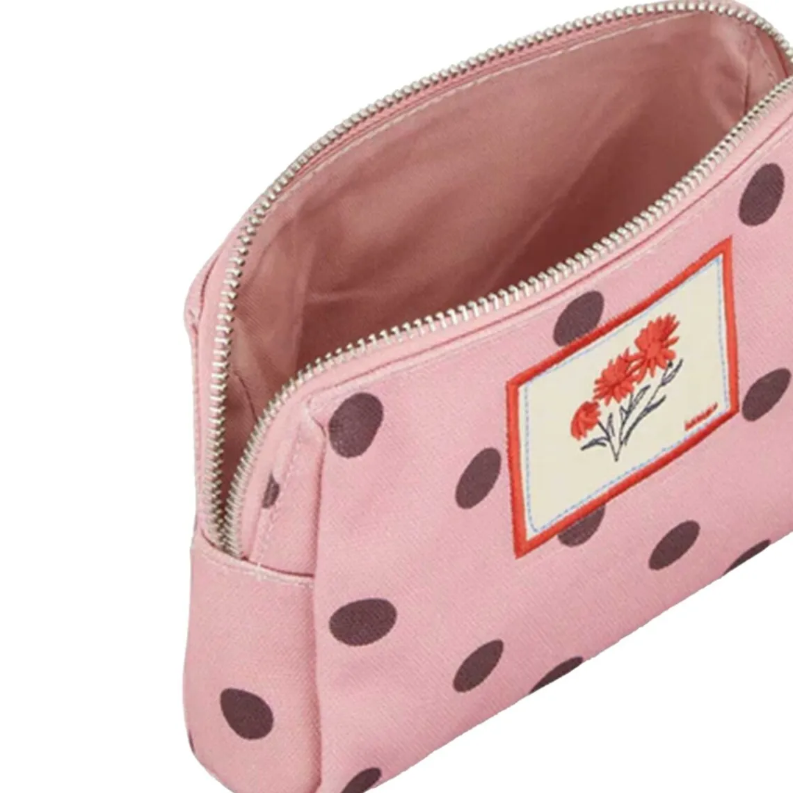 POLKA CANVAS POUCH BAG | PINK NECTAR