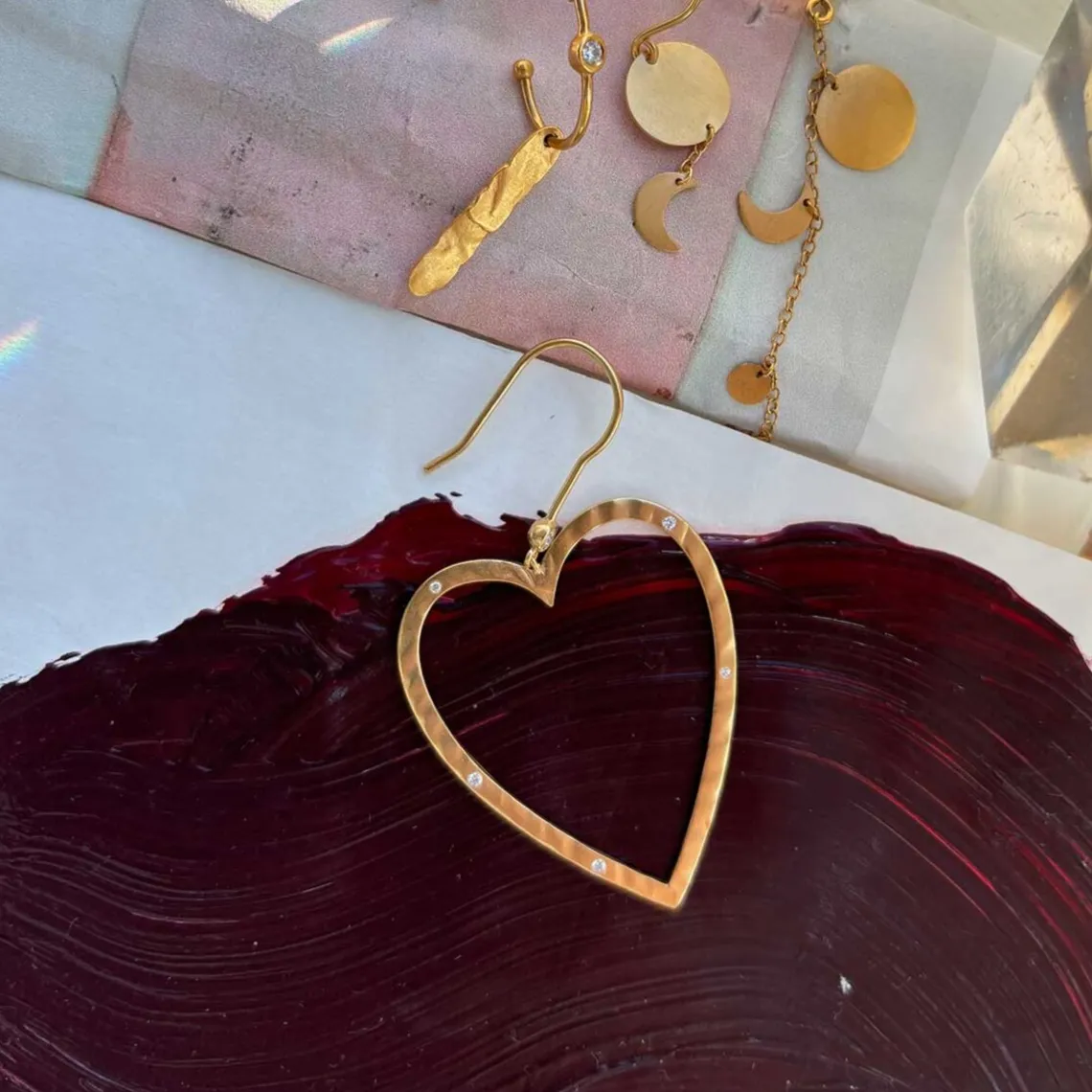 POWER HEART ØRERING 1 STK. | FORGYLDT