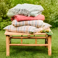 PUDE HØRFARVET 50X50 CM | ROSA/LYSEGRØN/GRØN