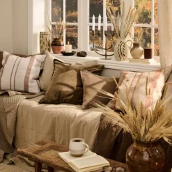 PUDE INKL. FYLD 50X50 CM | BEIGE/BRUN/RUST