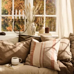 PUDE INKL. FYLD 50X50 CM | BEIGE/BRUN/RUST