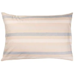 PUDE NATUR M/STRIBER 50X70 CM | HVIDE/LYSEBLÅ STRIBER