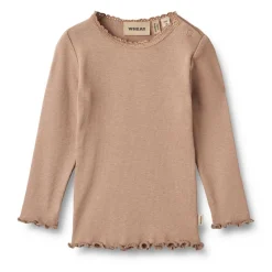 RIB T-SHIRT M/LANGE ÆRMER | NOUGAT ROSE