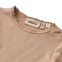 RIB T-SHIRT M/LANGE ÆRMER | NOUGAT ROSE