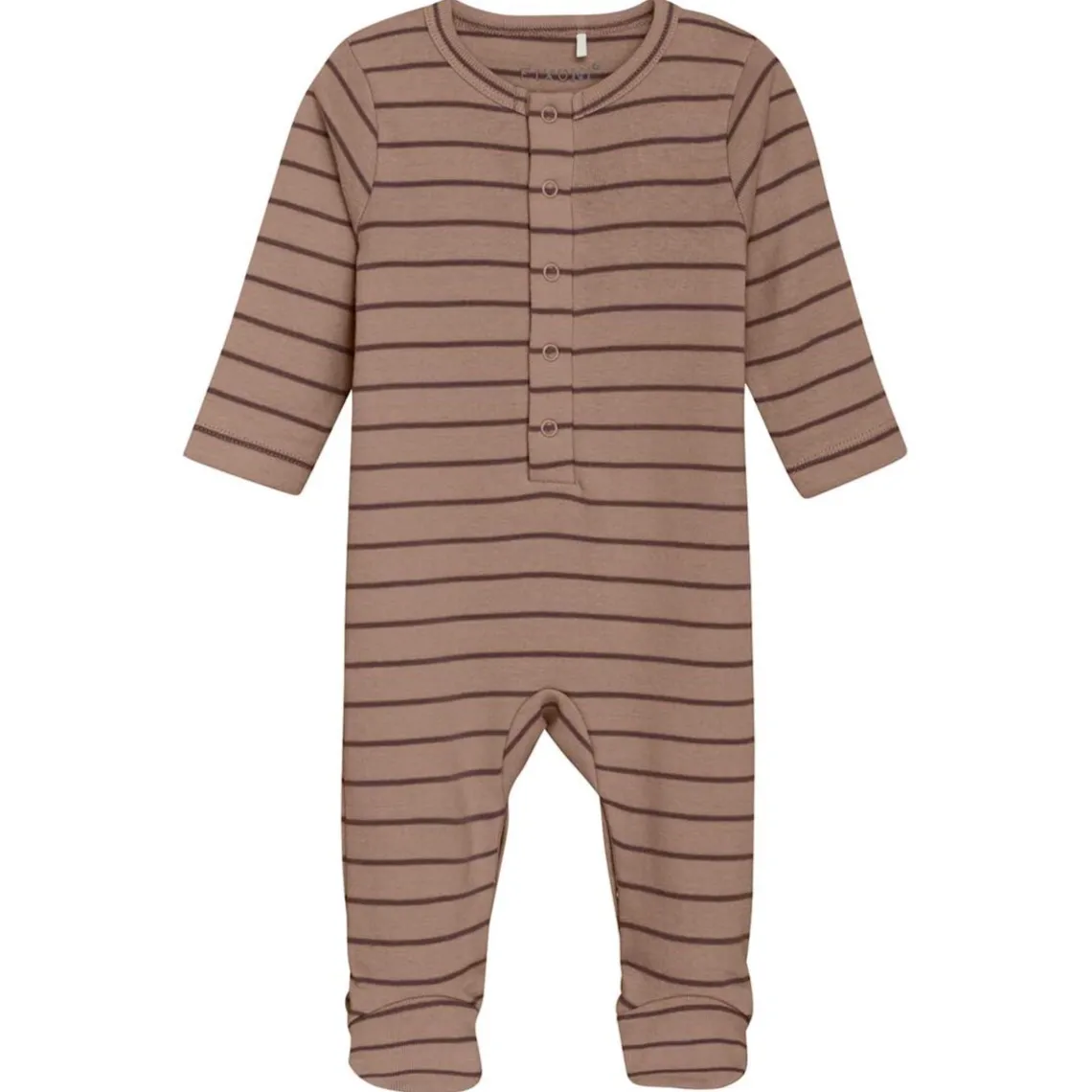 ROMPER LS W/FEET RIB | MOCHA MERINGUE