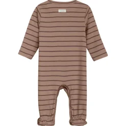 ROMPER LS W/FEET RIB | MOCHA MERINGUE