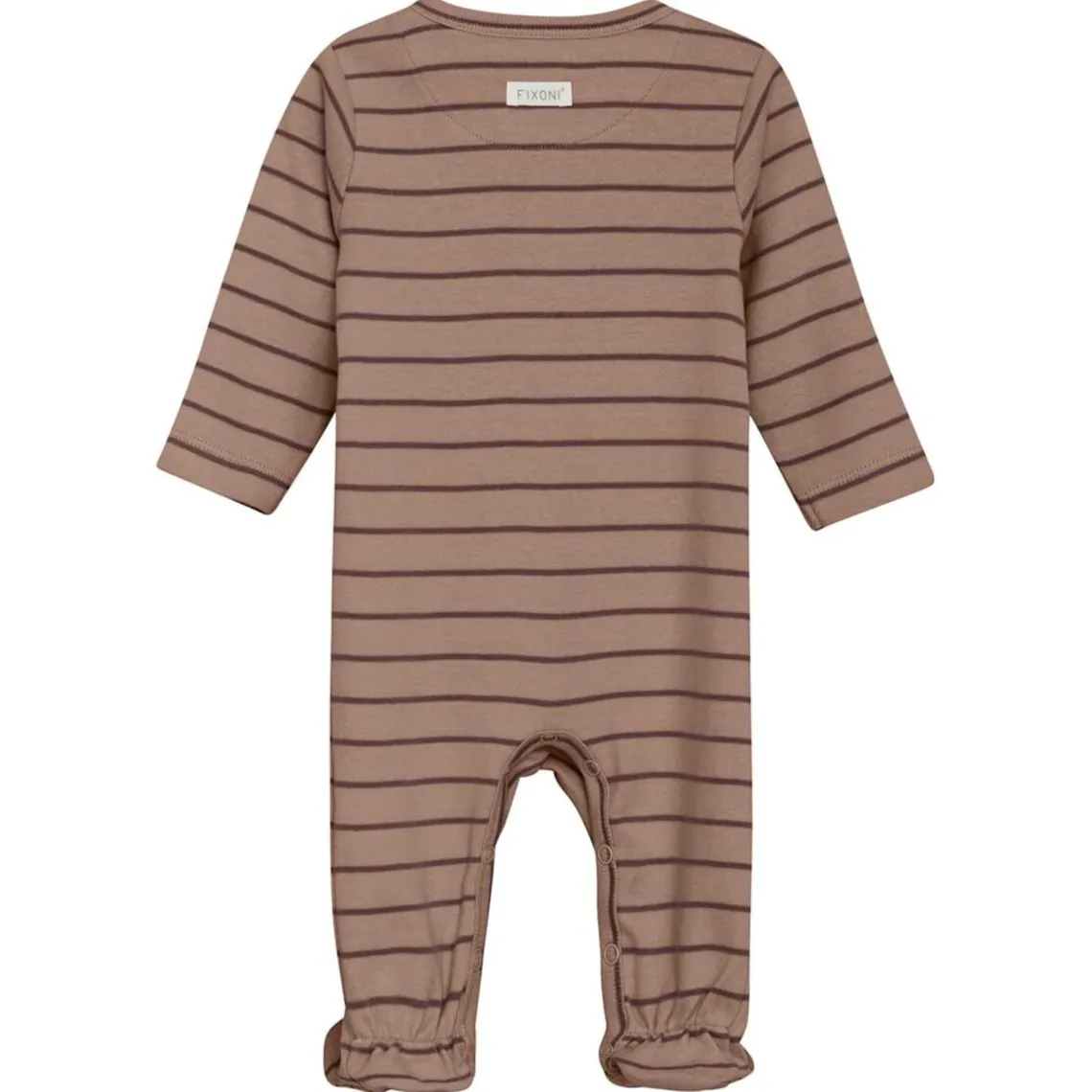 ROMPER LS W/FEET RIB | MOCHA MERINGUE