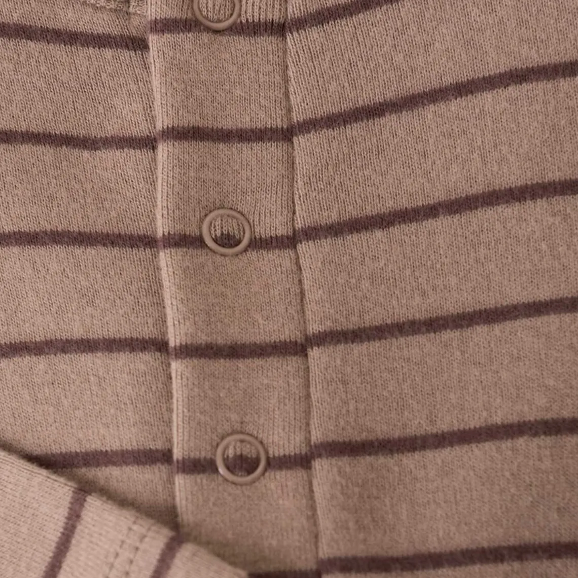 ROMPER LS W/FEET RIB | MOCHA MERINGUE