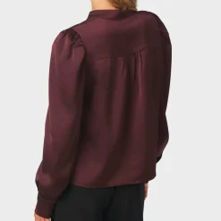 ROSSLYN HEAVY SATEEN BLOUSE | BURGUNDY
