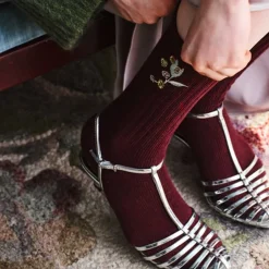 ROSY COTTA SOCK | FIG RED