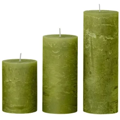 RUSTIC CANDLE 10X25 - 160 TIMER | FERN GREEN