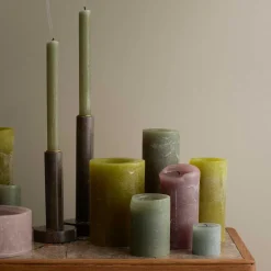 RUSTIC CANDLE 10X25 - 160 TIMER | FERN GREEN