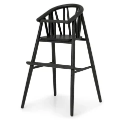 SAGA HØJ STOL SORT RØGET EG