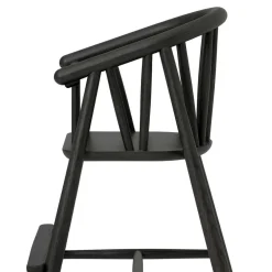 SAGA HØJ STOL SORT RØGET EG