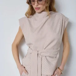 SALVIE PLEAT TOP | BONE