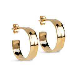 SANDRA WIDE HOOP ØRERINGE | FORGYLDT