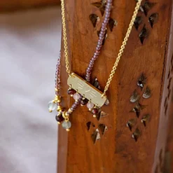 SANITY GARNET ROSE QUARTZ NECKLACE