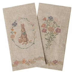 SERVIETTER M/PÅSKEHARE 16X8 CM - 20 STK | SAND/GRØN