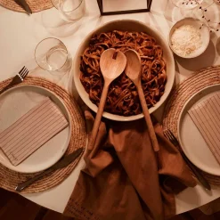 SERVIETTER 10X20 CM | NATUR/SORT STRIB