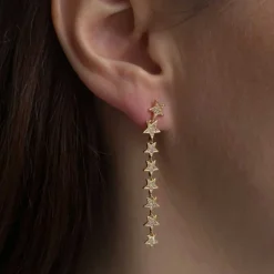 SHOOTING STAR PETITE ØRERINGE | FORGYLDT/CLEAR