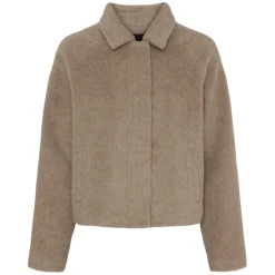 SHORT ALPACA COAT | OATMEAL MELANGE