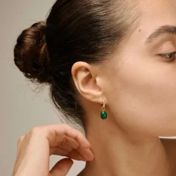 SIGNIFICANT ENAMEL HOOPS FORGYLDT | PETROL GREEN