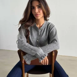 SISSE GOLD CARDIGAN | GREY