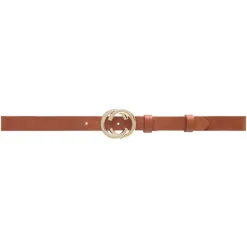 SMALT BÆLTE M/SMUKT SPÆNDE | COGNAC M/GULD