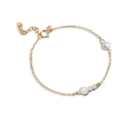 SOFIA ARMBÅND | FORGYLDT M/LYS PINK/KHAKI/PEACH
