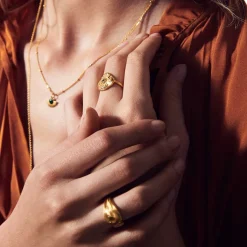 SOLEIL NECKLACE | FORGYLDT M/PETROL GREEN