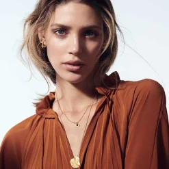 SOLEIL NECKLACE | FORGYLDT M/PETROL GREEN