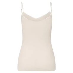SPAGHETTI TOP I BOMULD | PALE CREAM
