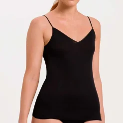 SPAGHETTI TOP I BOMULD | SORT