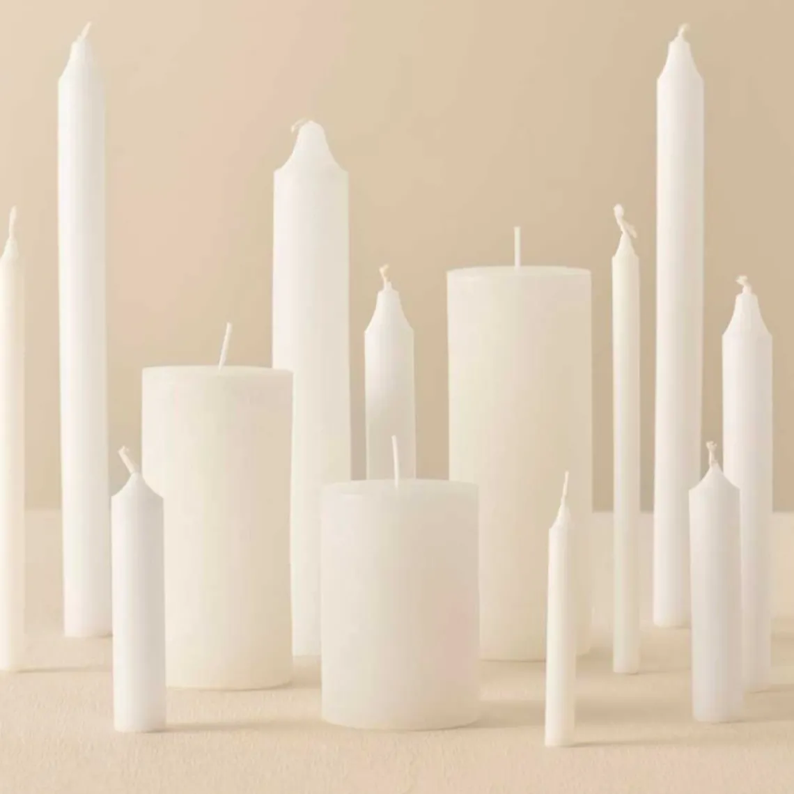 STEARINLYS - RUSTIK | HVID