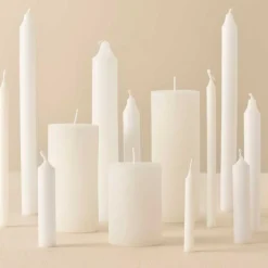 STEARINLYS - RUSTIK | HVID