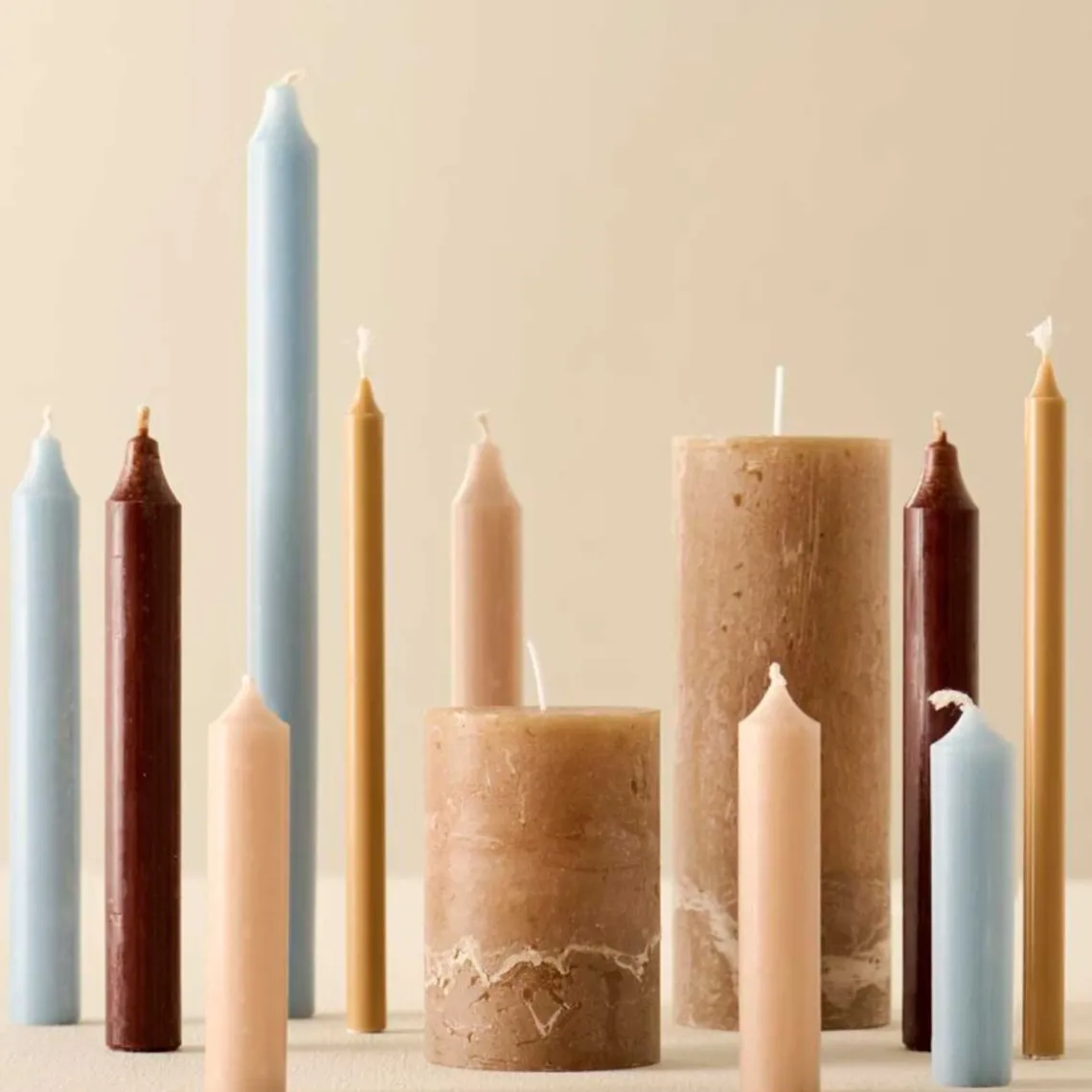 STEARINLYS - RUSTIK H10CM Ø6,8 | HONEY