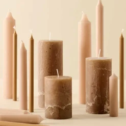 STEARINLYS - RUSTIK H10CM Ø6,8 | HONEY