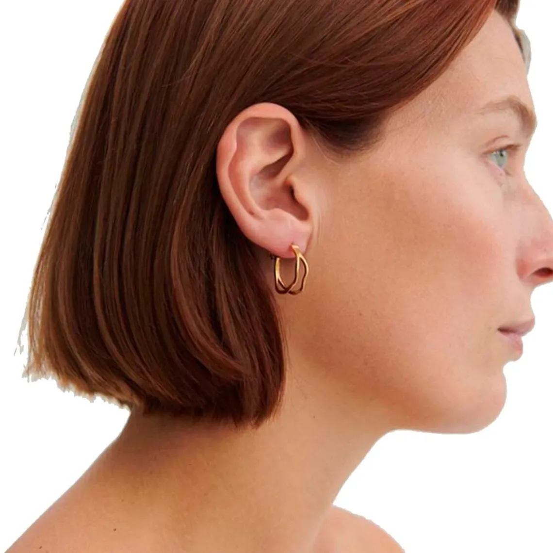 STREAM HOOP ØRERINGE | FORGYLDT