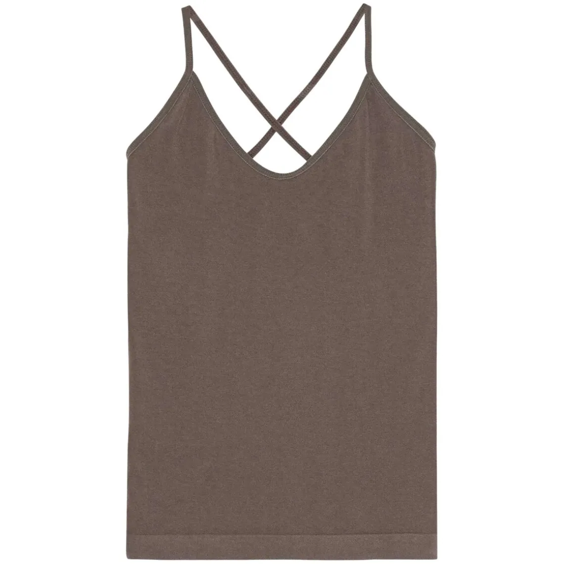 STRETCH TOP | STONE BROWN