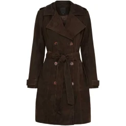 SUEDE TRENCHCOAT | DARK CHOCOLATE BROWN