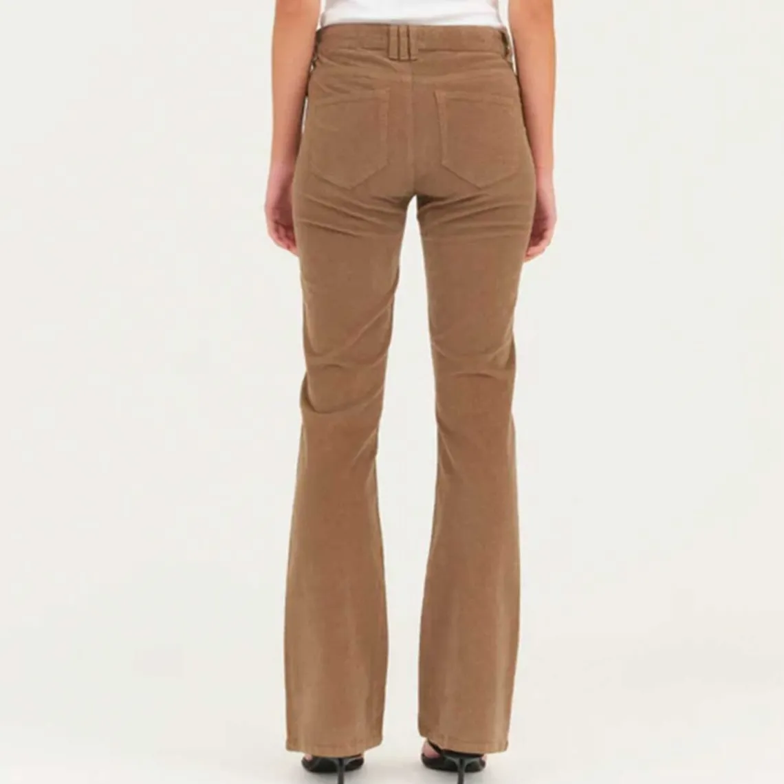 TARA FLARE JEANS BABY CORD | COOL TAUPE